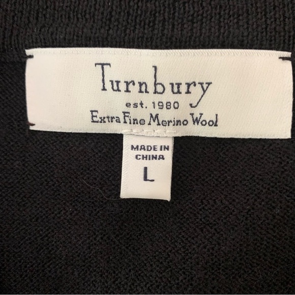 Turnberry Extra Fine Merino Wool 1/4 Zip Mens Pullover Sz L - Picture 3 of 9